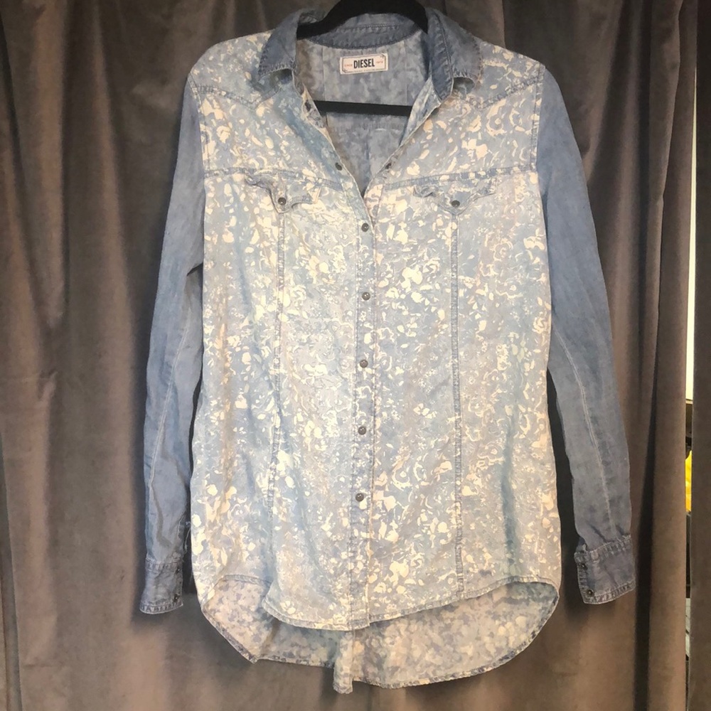 Diesel Western Marbled Denim Shirt